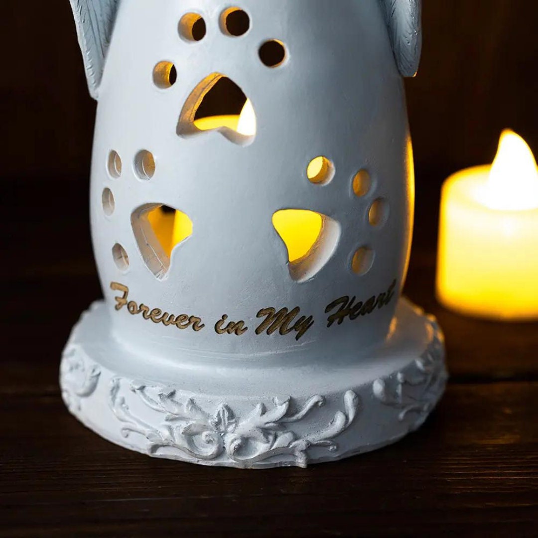 Custom Pet Guardian Angel Candle Holder Statue with LED