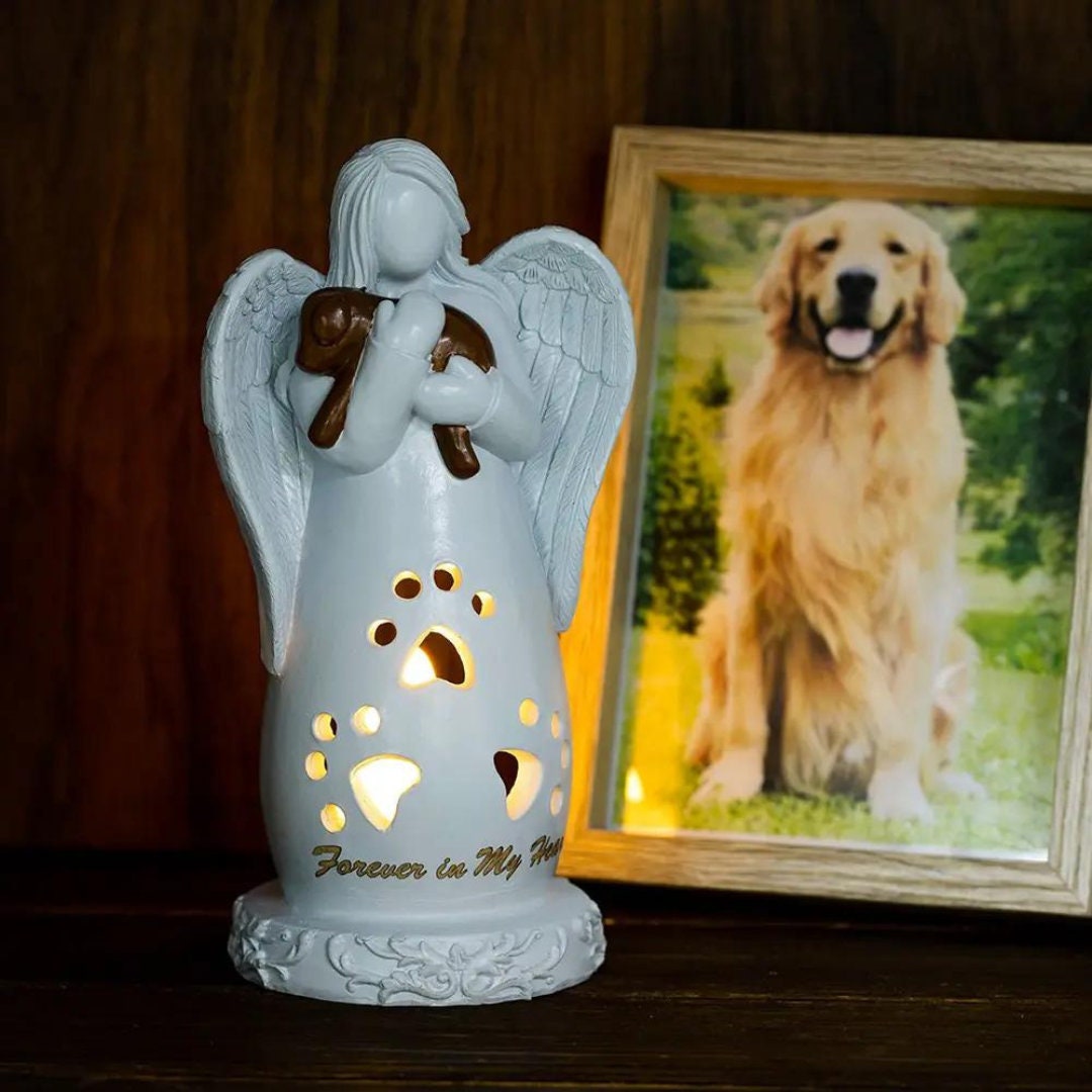 Custom Pet Guardian Angel Candle Holder Statue with LED