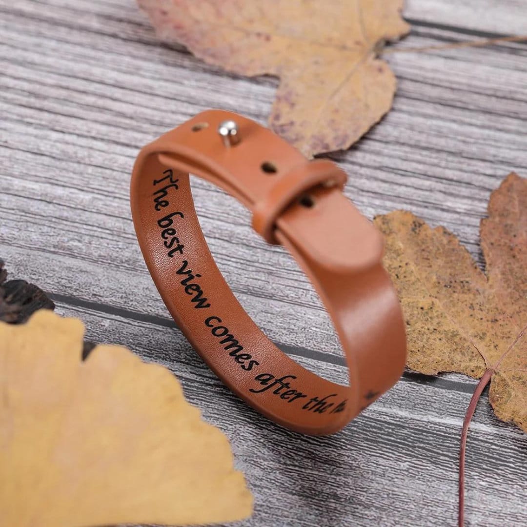Customized Adjustable Forest & Mountain Artificial Leather Bracelet