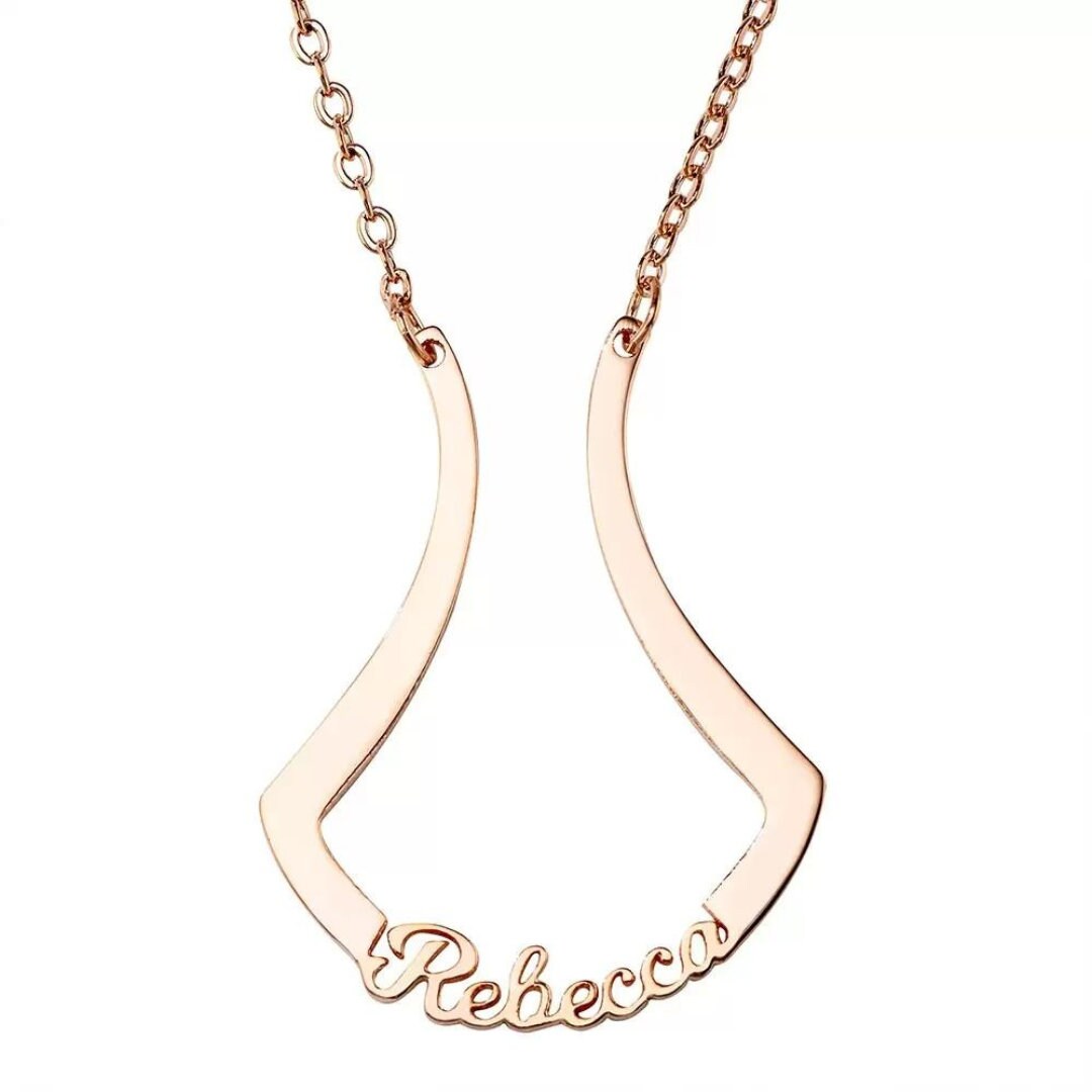Name Ring Holder Necklace in 925 Sterling Silver/Stainless Steel
