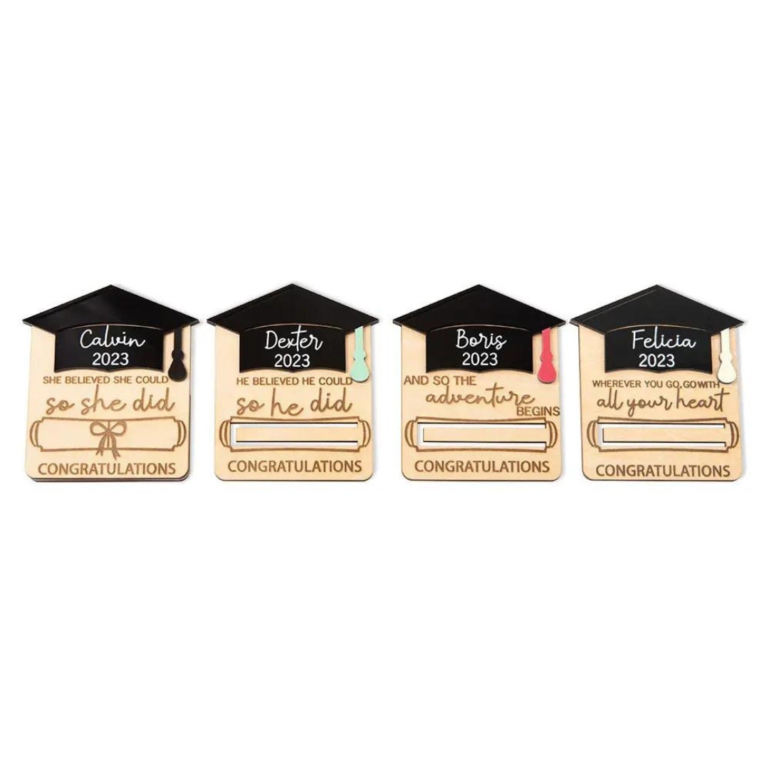 Personalized Graduation Money Holder with Engraved Message