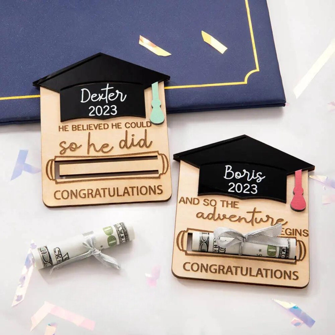 Personalized Graduation Money Holder with Engraved Message
