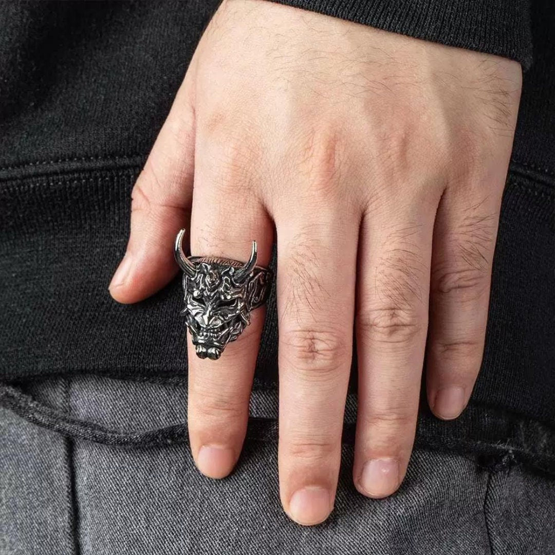 Japanese Hannya Ghost Ring for Men