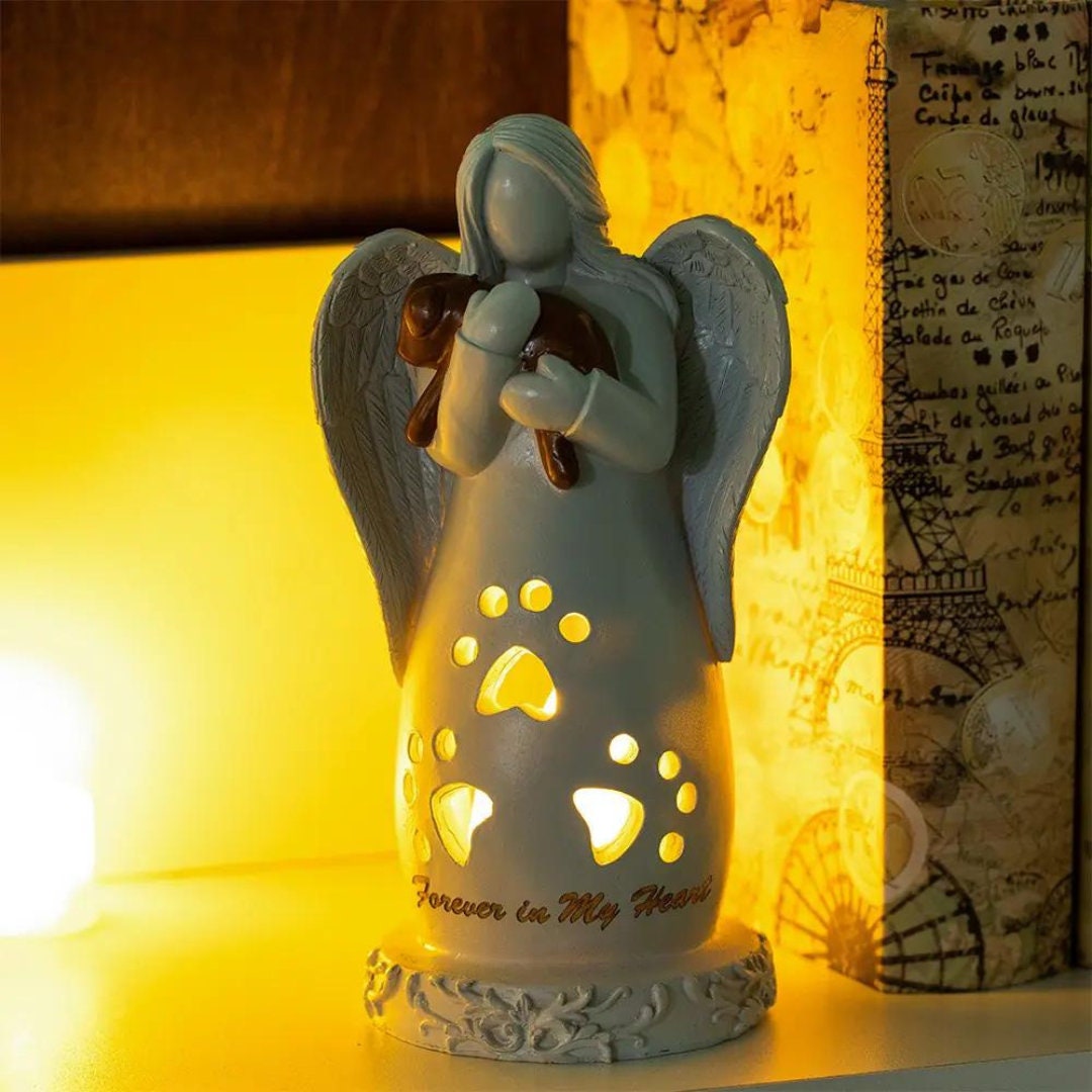 Custom Pet Guardian Angel Candle Holder Statue with LED