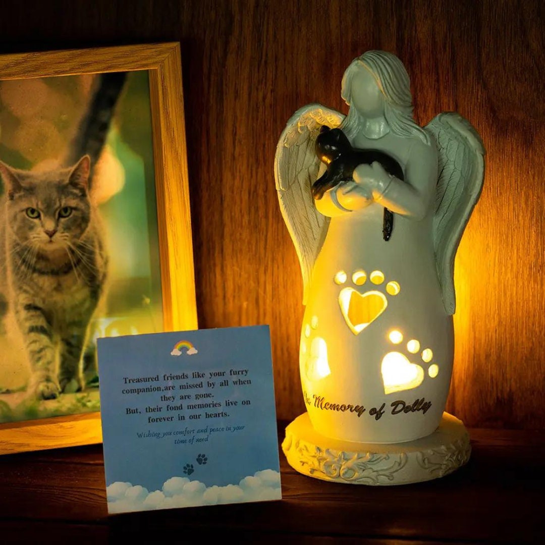 Custom Pet Guardian Angel Candle Holder Statue with LED