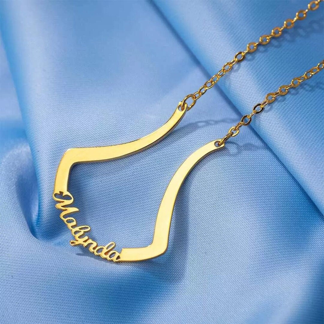 Name Ring Holder Necklace in 925 Sterling Silver/Stainless Steel