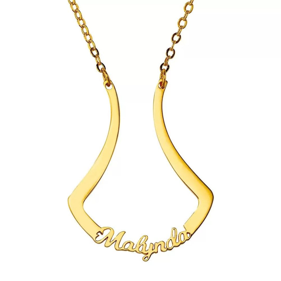 Name Ring Holder Necklace in 925 Sterling Silver/Stainless Steel