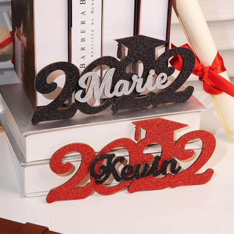 Wooden Graduation Year Photo Sign with Custom Name & Year