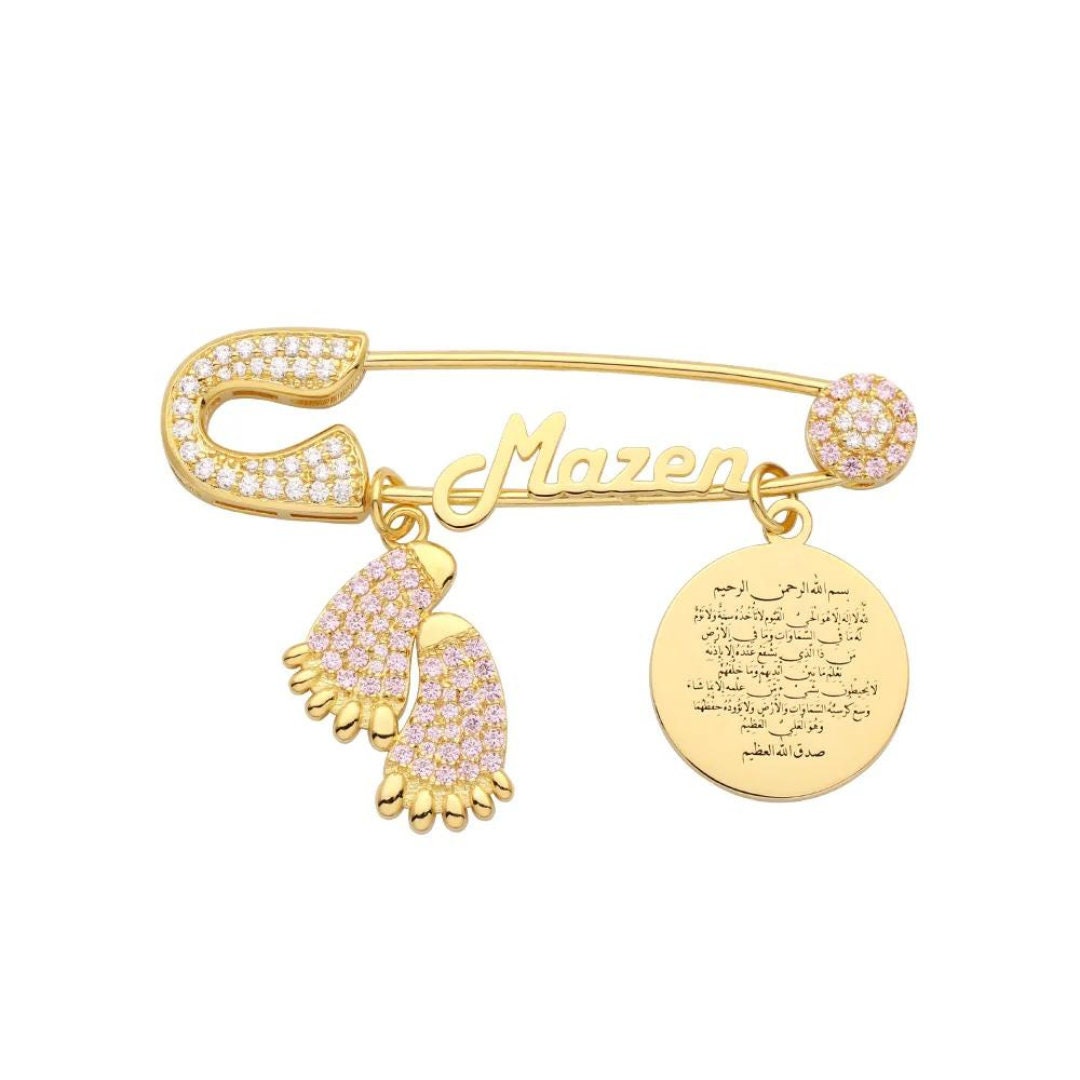 Mashallah Baby Safety Pin with Custom Name