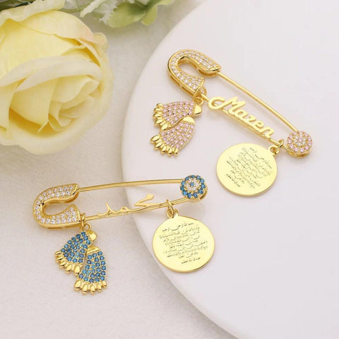 Mashallah Baby Safety Pin with Custom Name