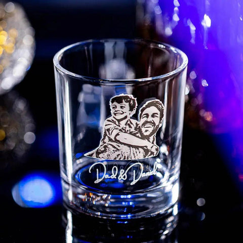 Customized Whiskey Glass with Photo and Message