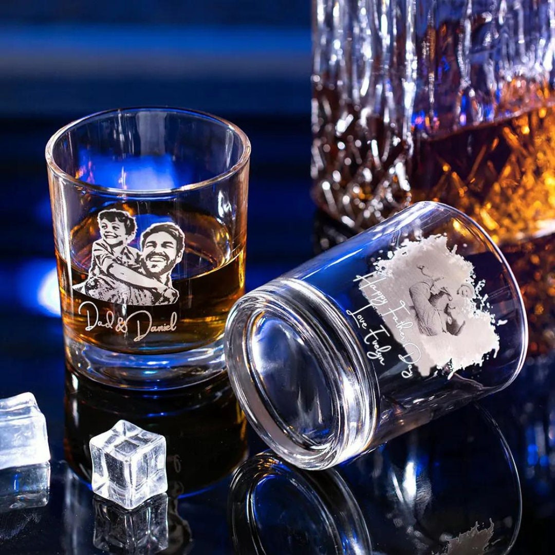 Customized Whiskey Glass with Photo and Message