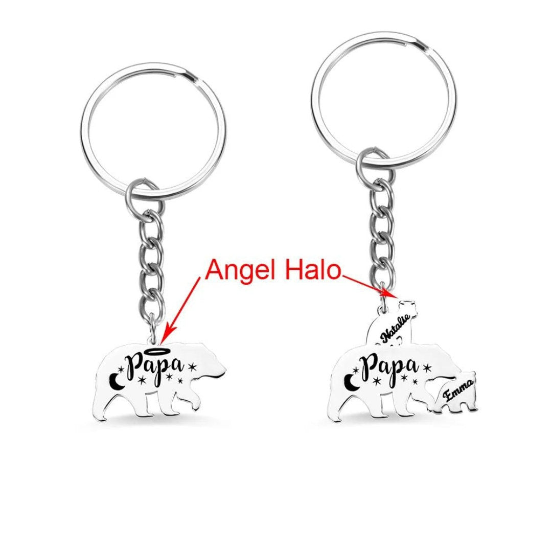 Personalized Papa Bear Keychain