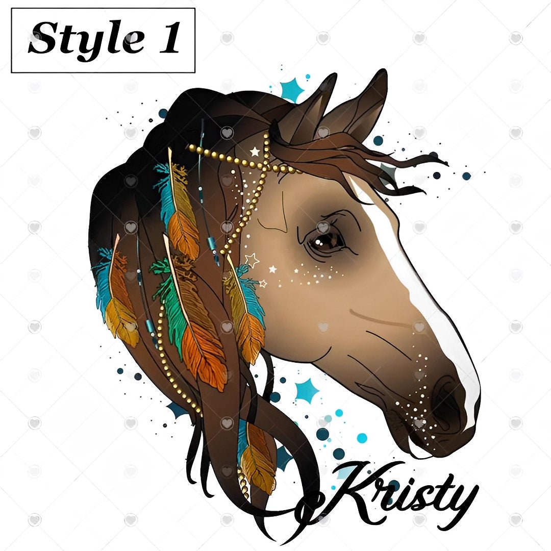Customized Water Bottle with Graphic Horse Art