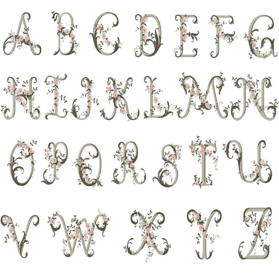 Custom Floral Letter Printed Linen Napkin