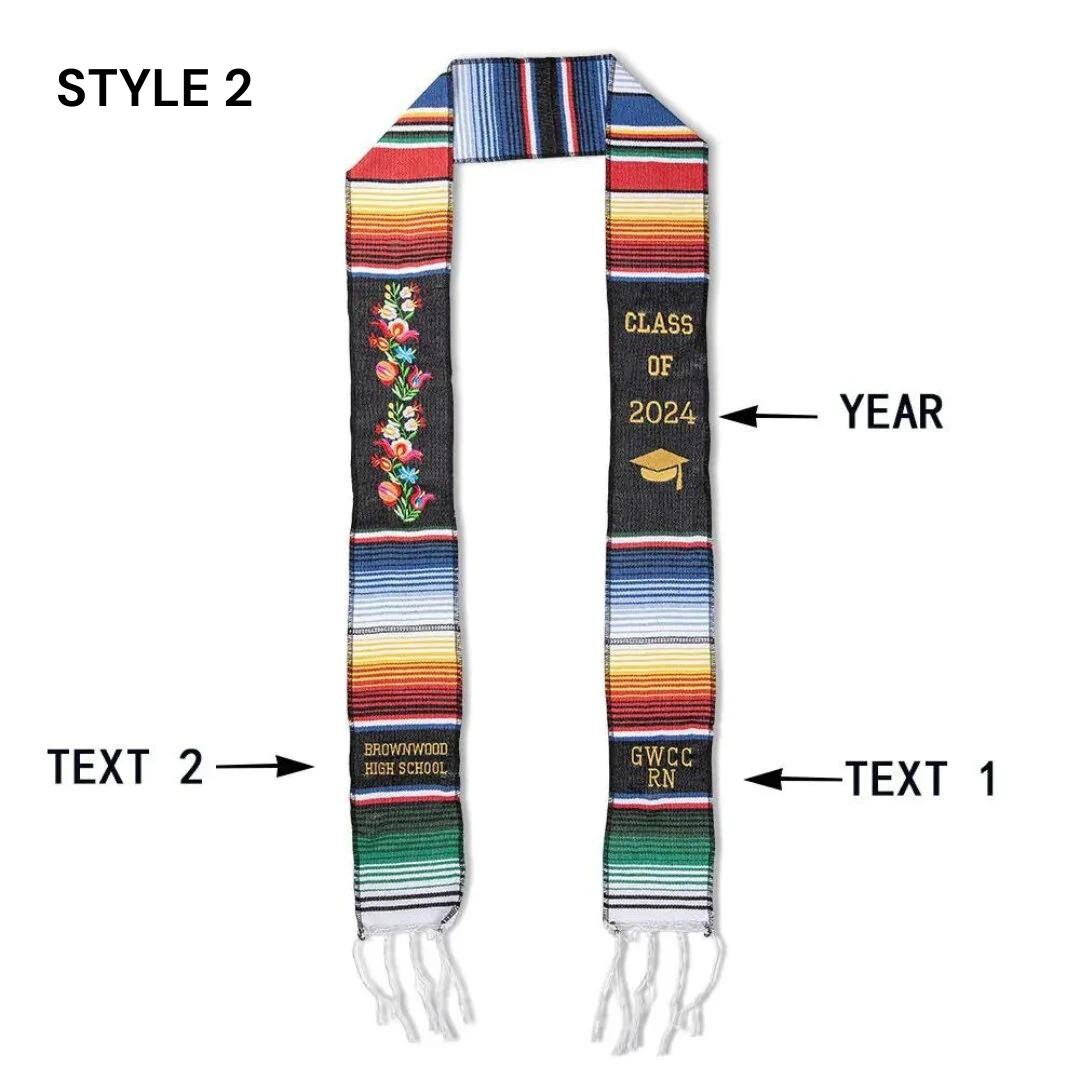 Customized Mexican Graduation Stole