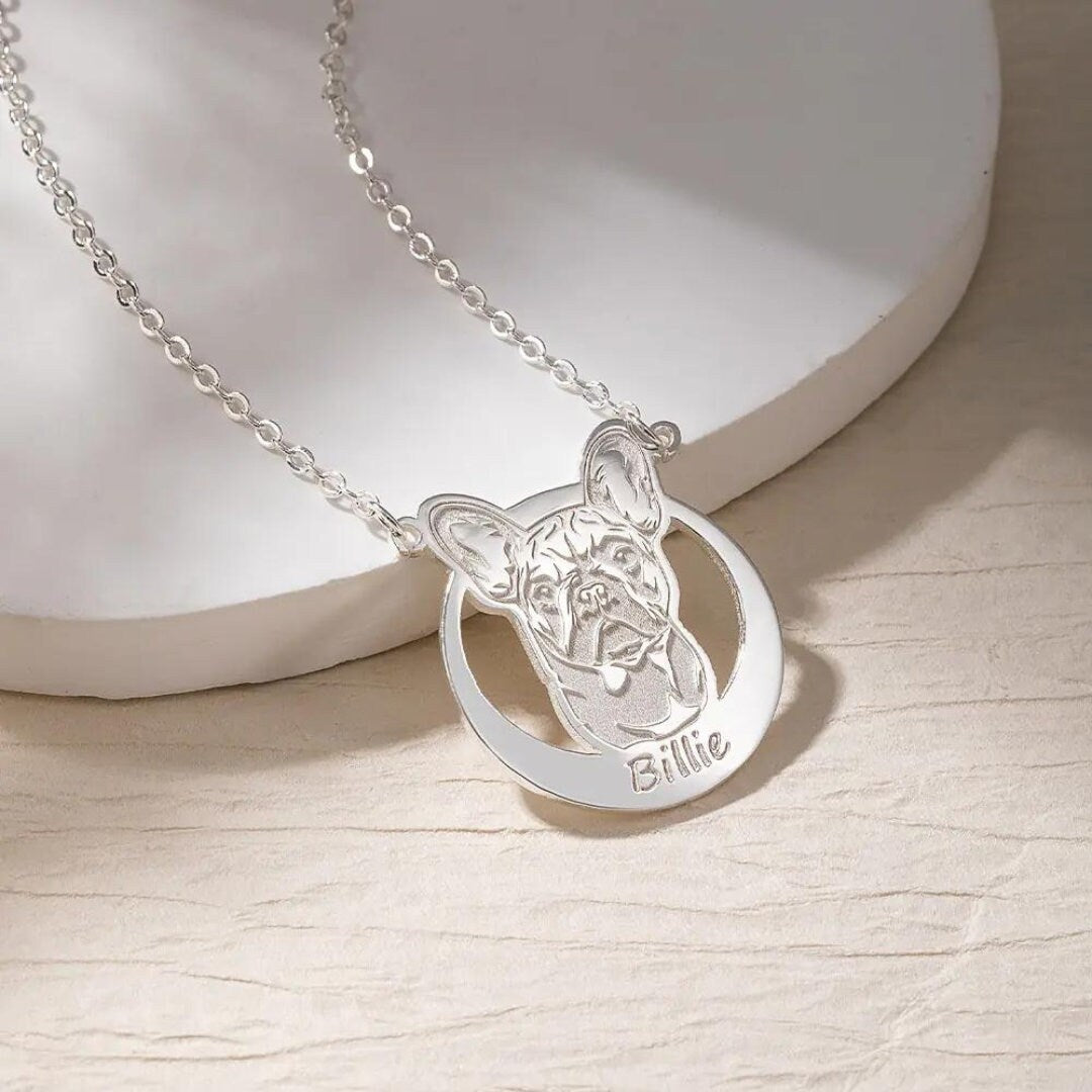 Custom Name Pet Portrait Necklace