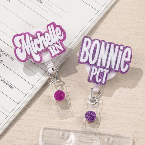 Sparkly Custom ID Name Badge Holder
