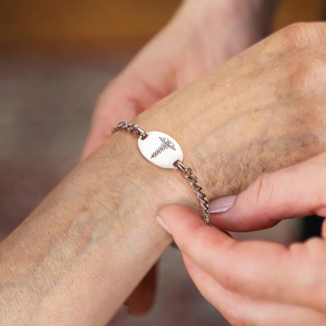 Personalized Medical Alert ID Chain Bracelet