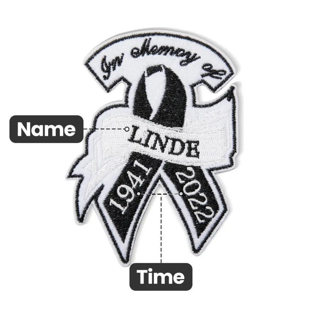 Personalized Embroidered Memorial Ribbon Patch