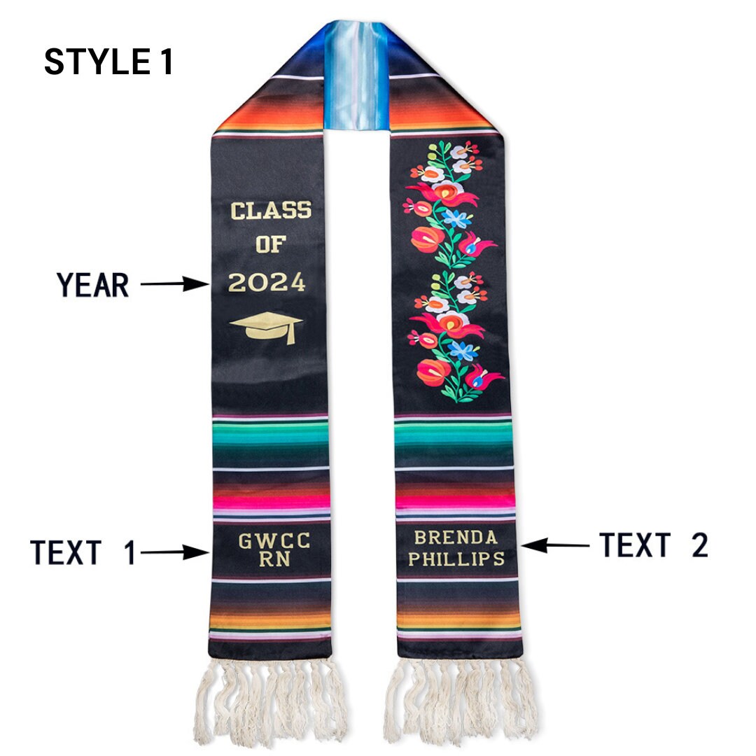 Customized Mexican Graduation Stole