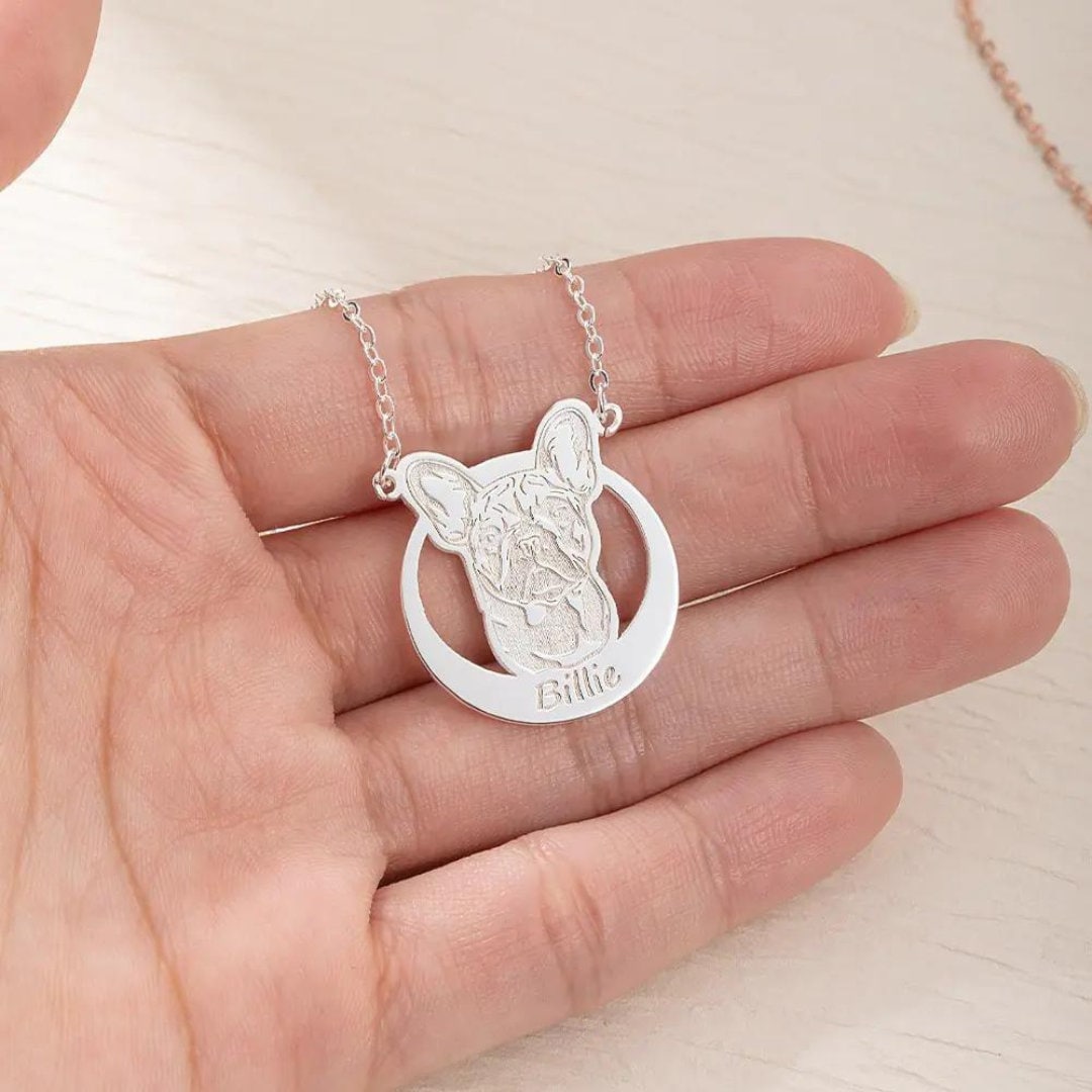 Custom Name Pet Portrait Necklace