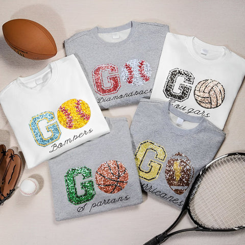Custom Game Day Sequin Crewneck Sweatshirt