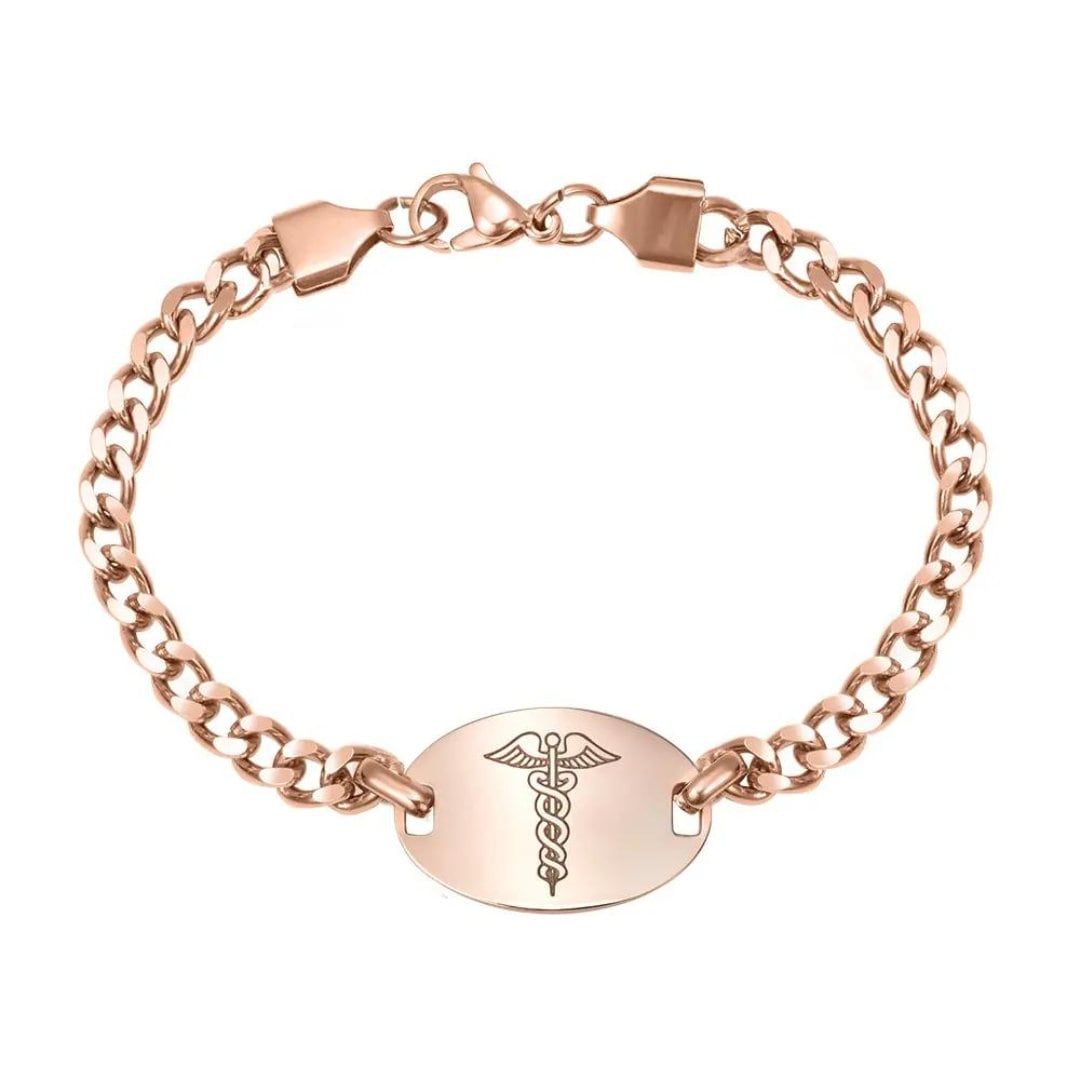 Personalized Medical Alert ID Chain Bracelet