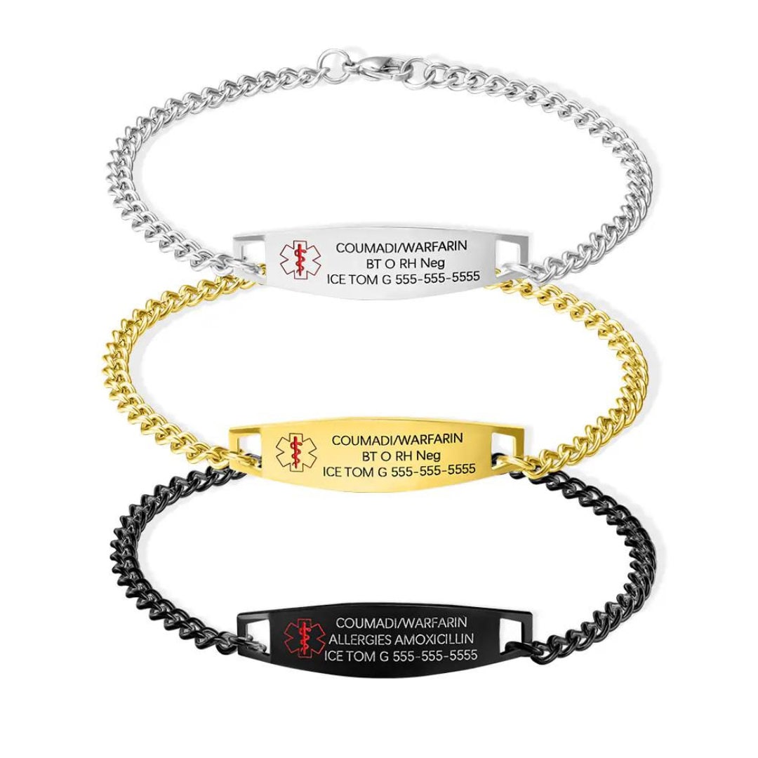 Custom Medical ID Tag Bracelet