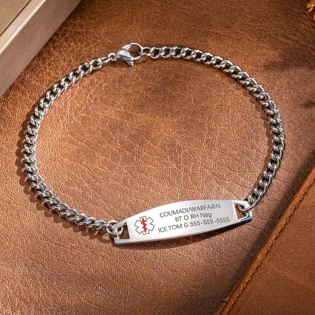 Custom Medical ID Tag Bracelet