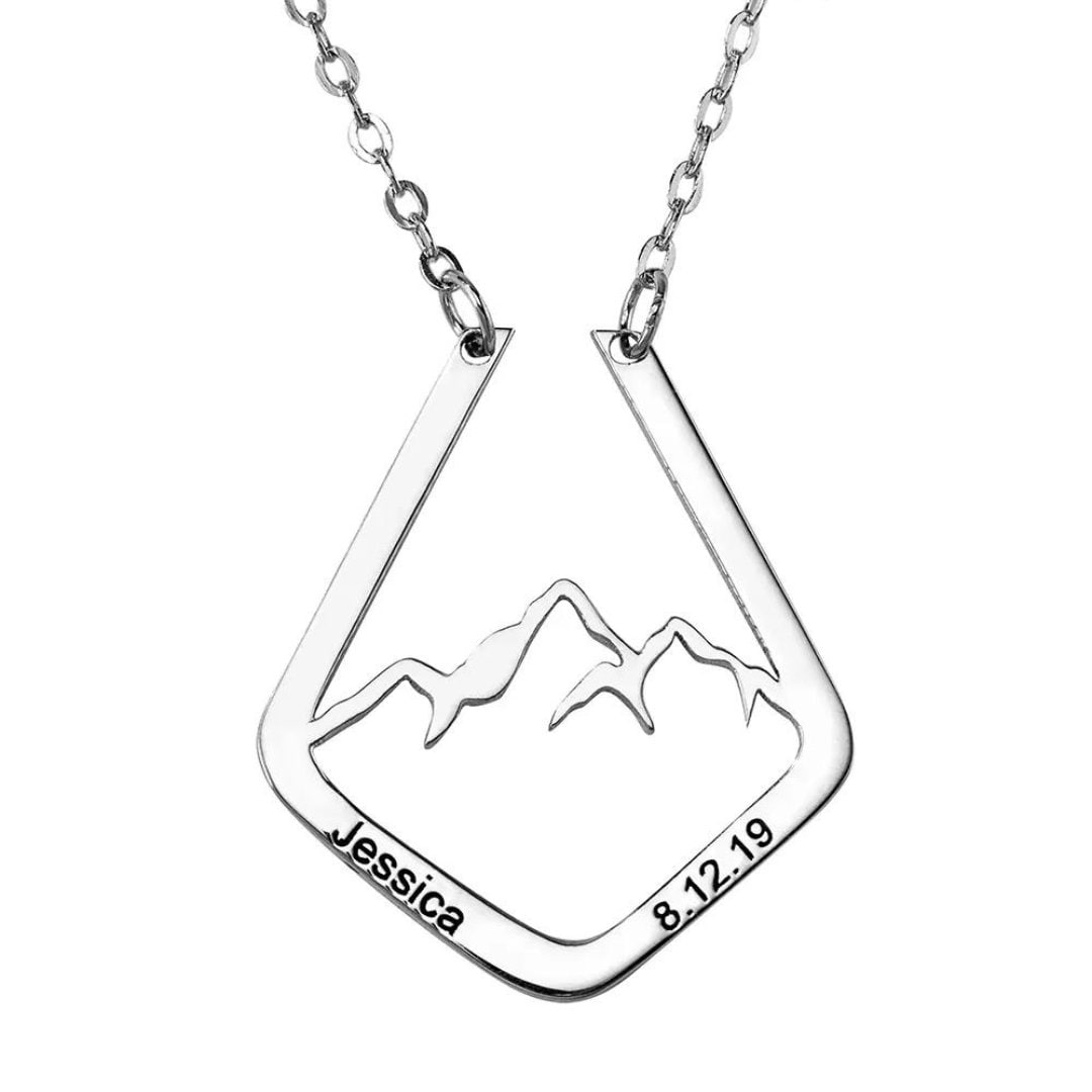 Personalized Mountain Ring Holder Necklace