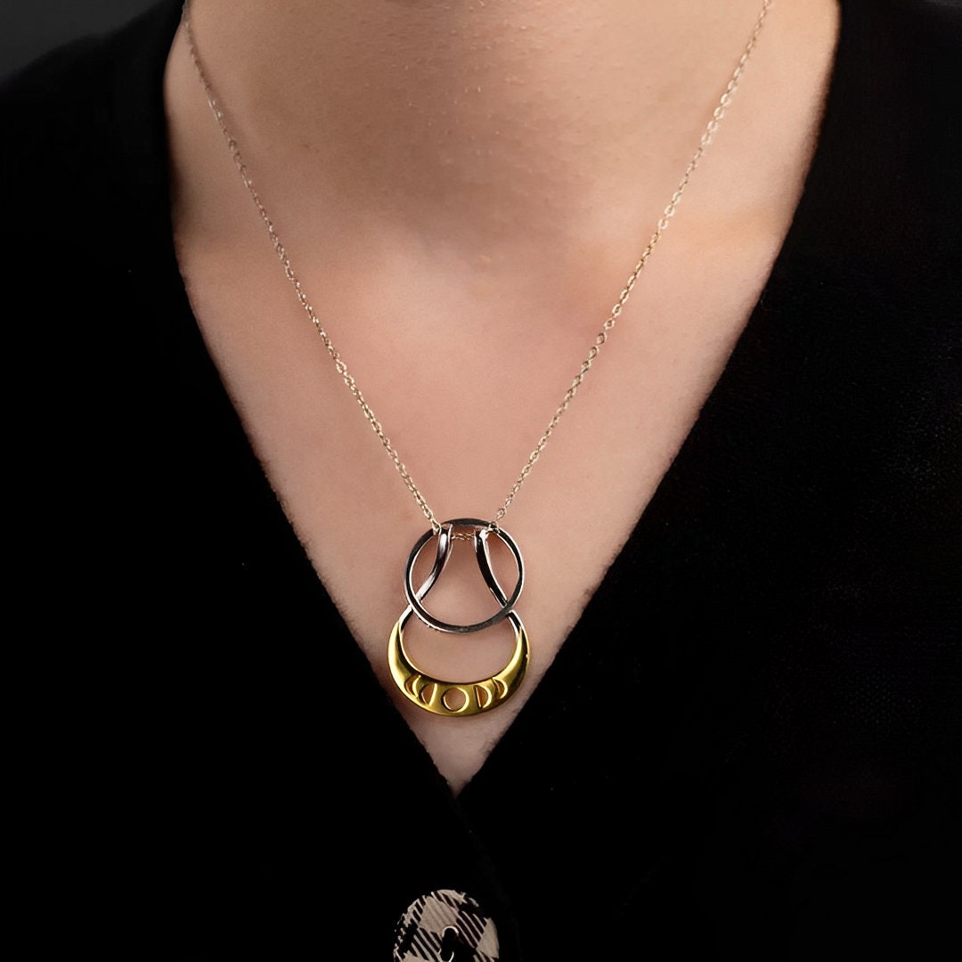 Moon Phases Ring Holder Necklace