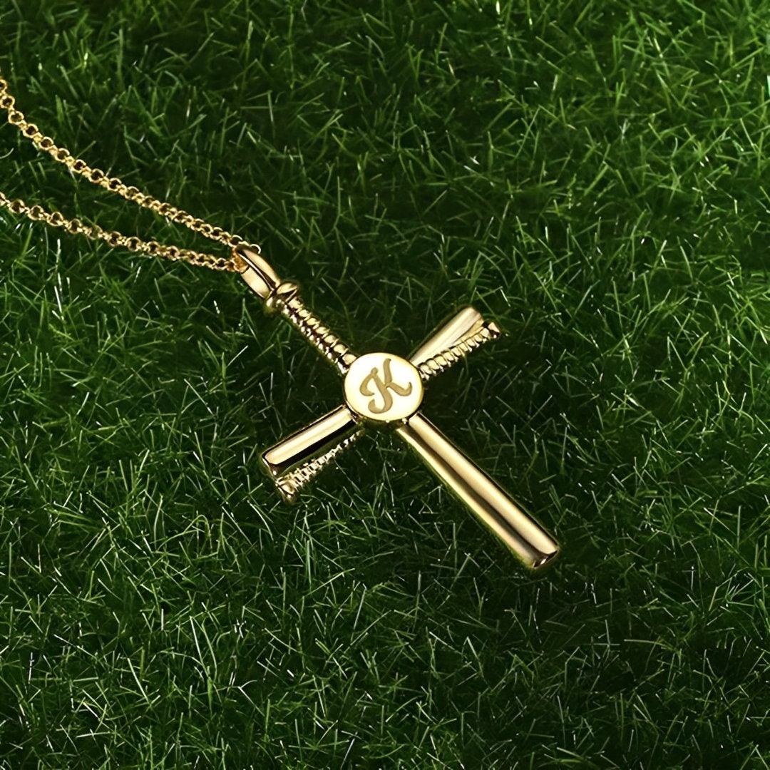 Personalized Baseball Bat Cross Necklace – Bella Olivia Gifts