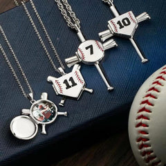 Personalisierte Baseball-Medaillon-Halskette
