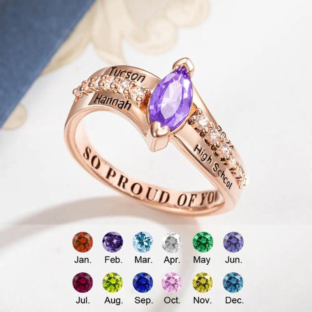 Dainty Customized Graduation Ring