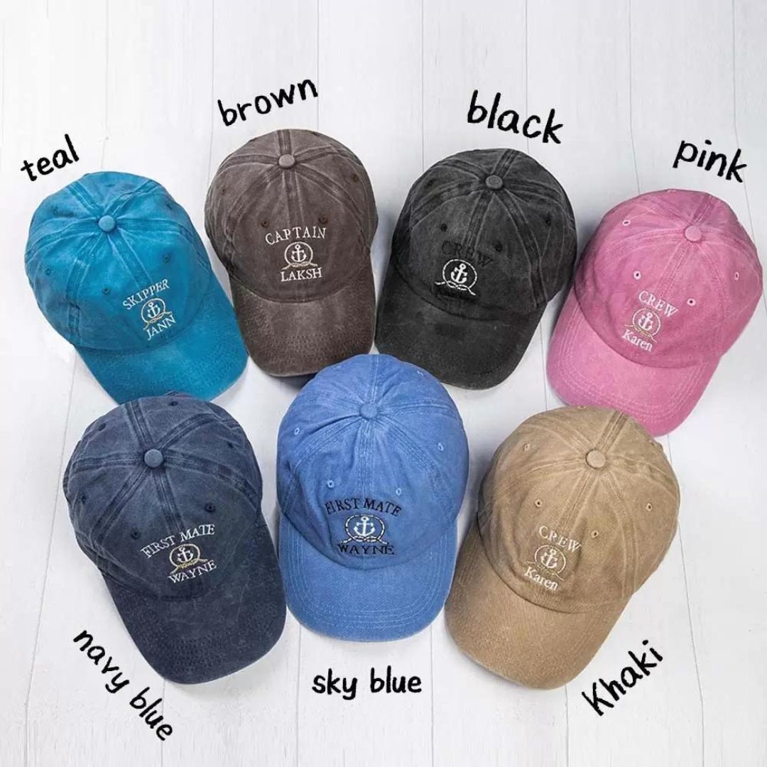 Boat Crew Embroidered Vintage Style Cap