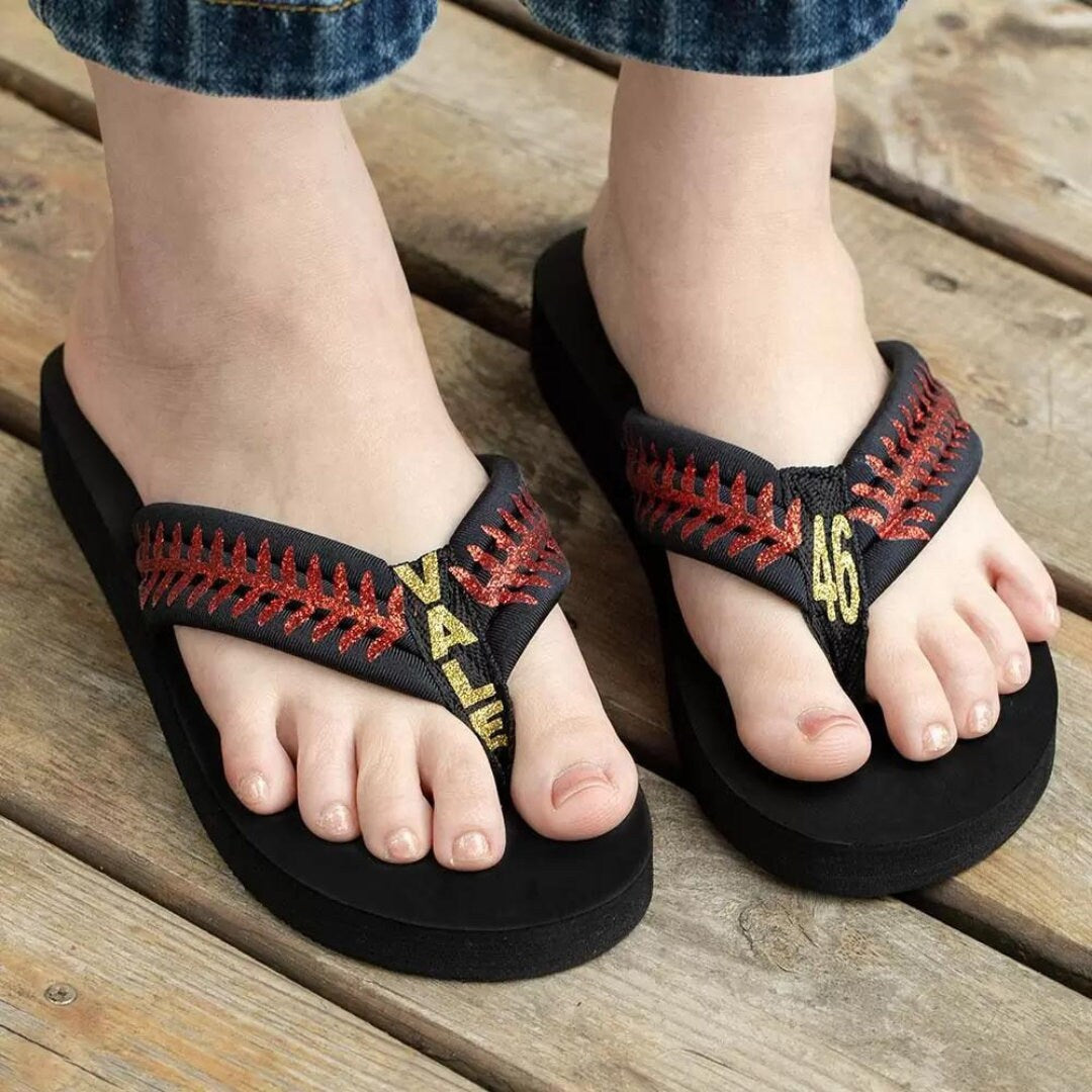 Personalized Baseball Flip Flops