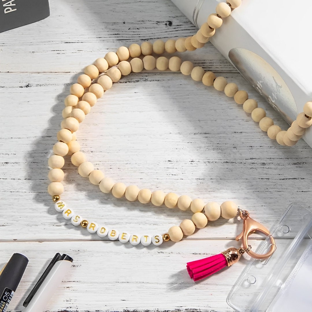Personalized Bohemian Beaded Lanyard