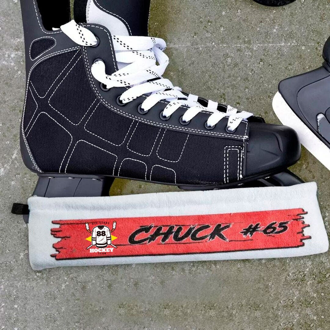 Personalized Ice Skate Blade Covers and Towel