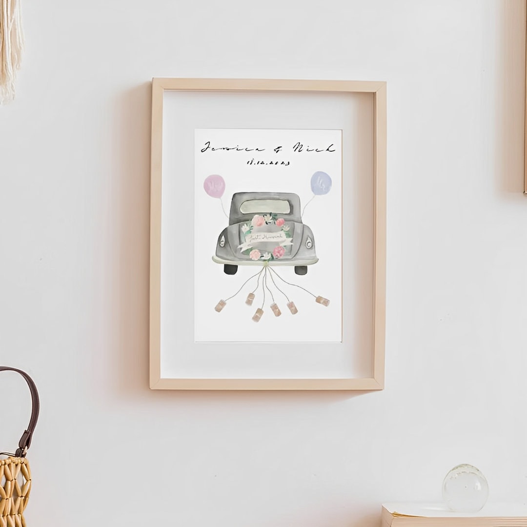 Personalized Wedding Car Canvas Poster