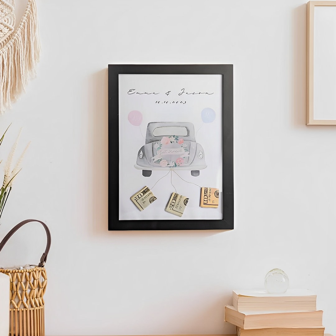 Personalized Wedding Car Canvas Poster