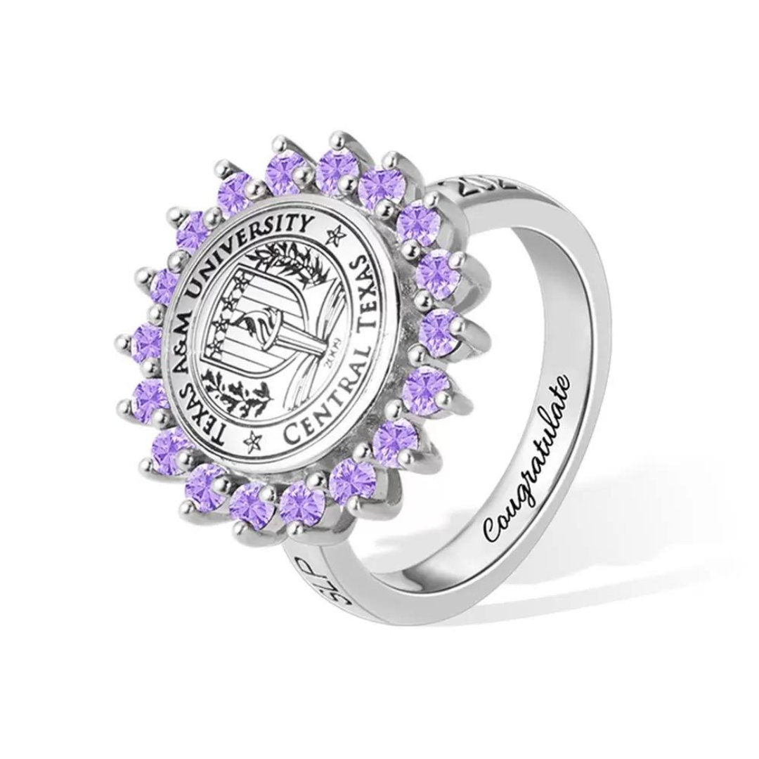 Personalized University Graduation Signet Ring