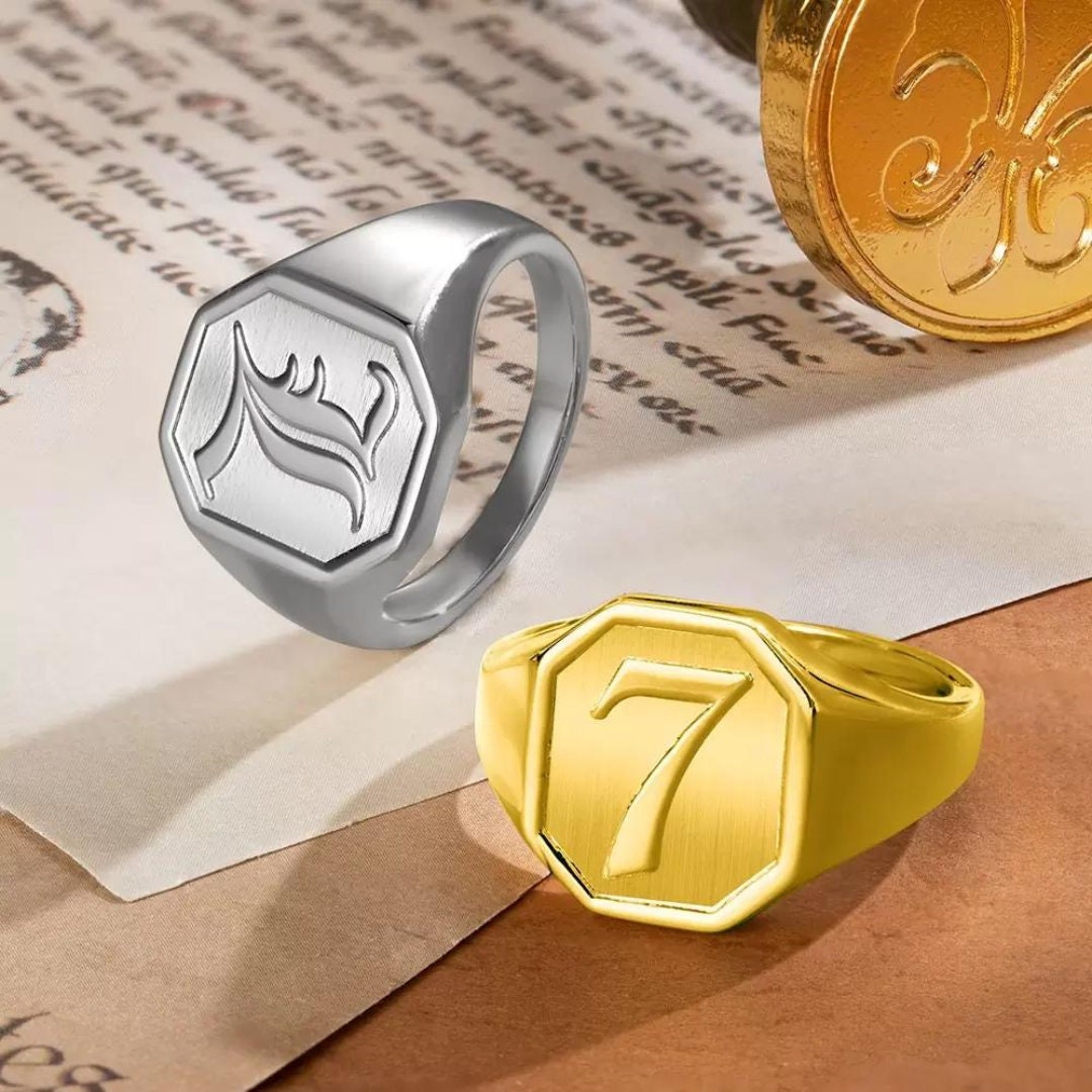 Personalized Initial Signet Ring