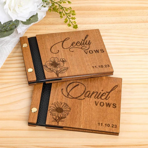 Personalized Name & Birth Flower Vow Booklet