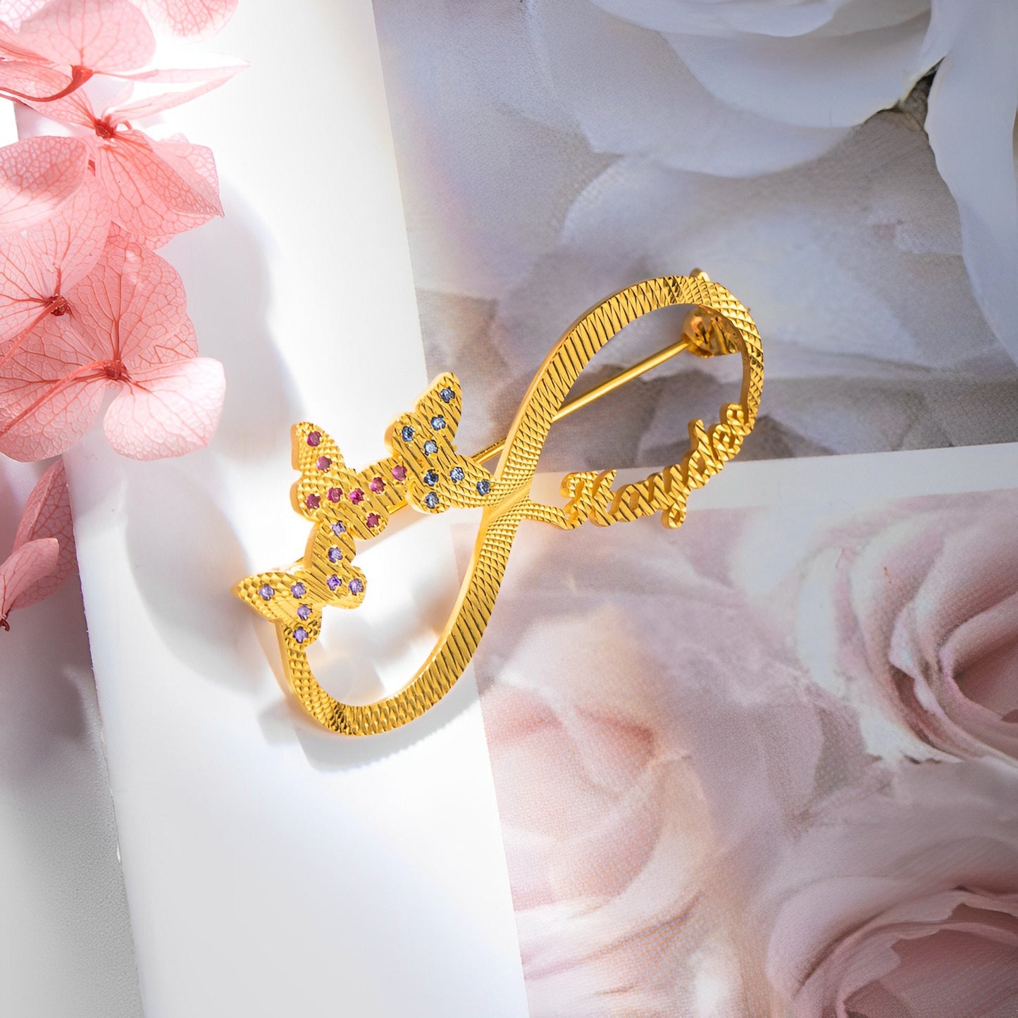 Personalized Infinity Name Lapel Pin Brooch