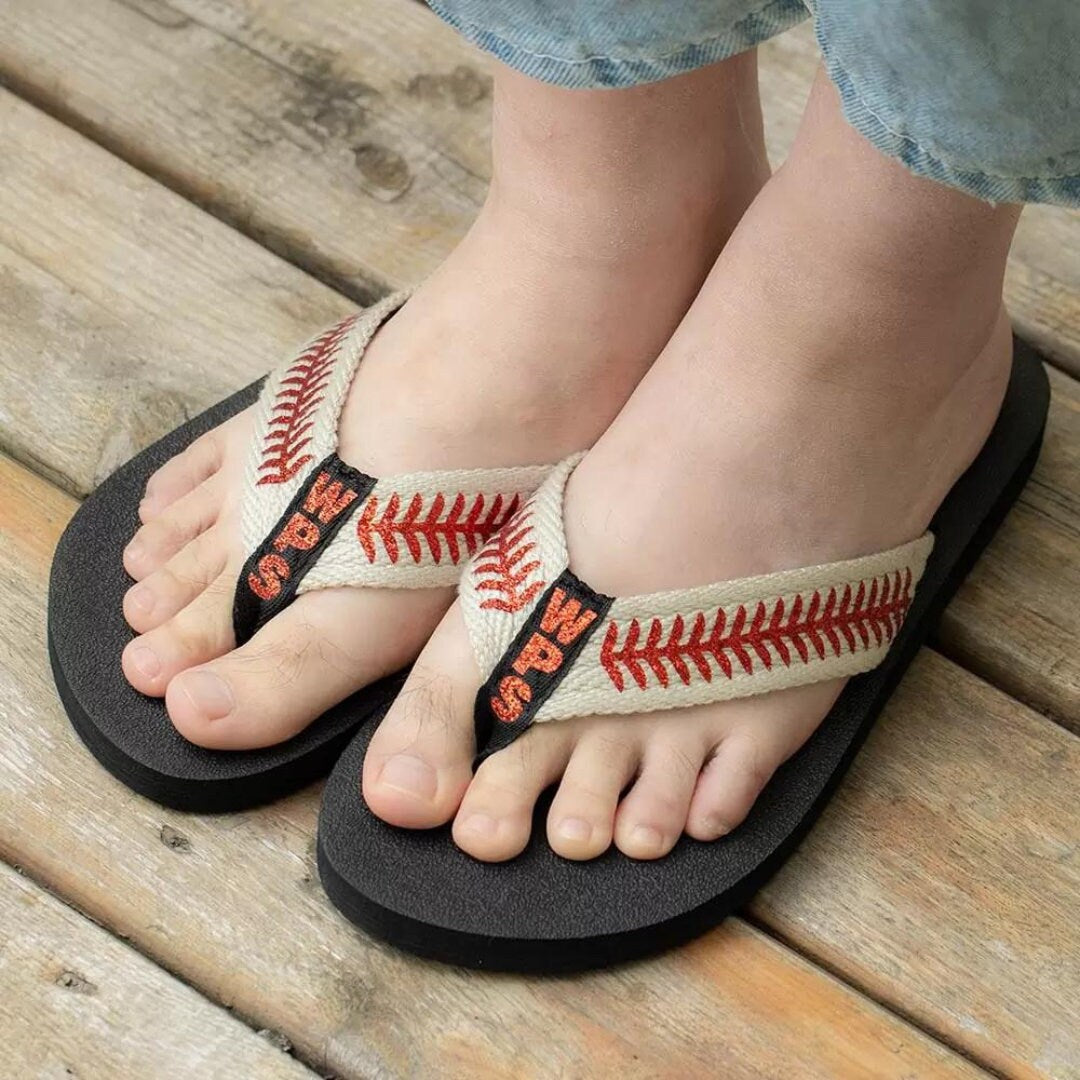 Personalized Baseball Flip Flops