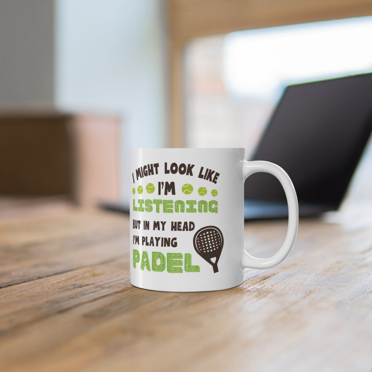 'I Might Look Like I am Listening But In My Head I Am Playing Padel' 11oz Ceramic Mug
