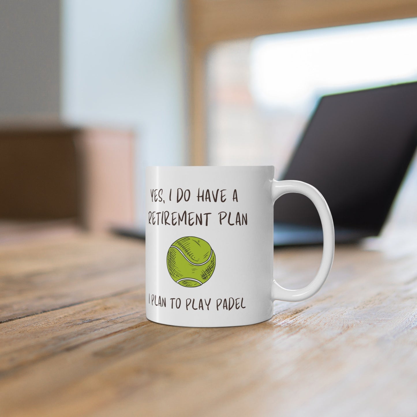 'Yes I Do Have A Retirement Plan, I Plan To Play Padel' 11oz Ceramic Mug