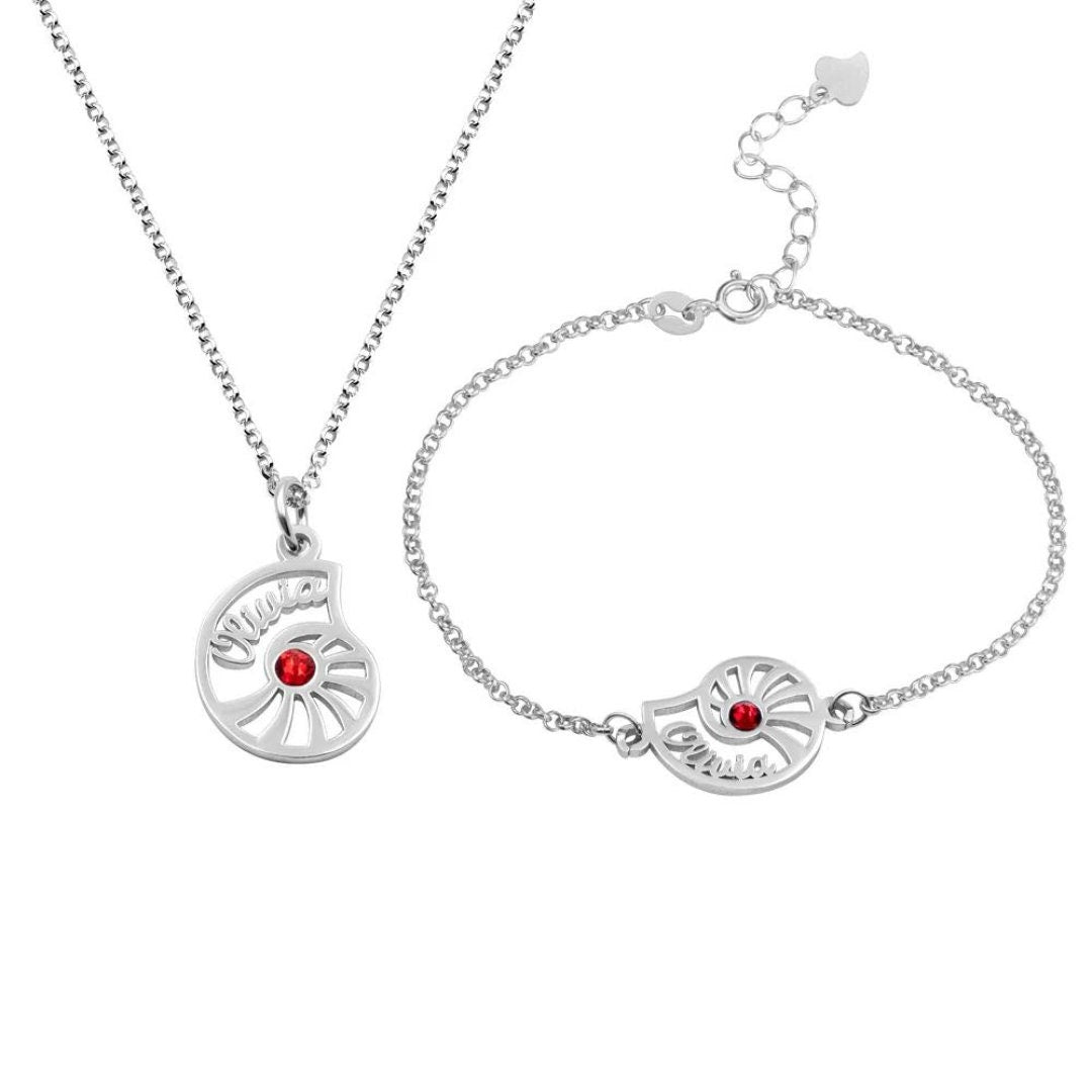Personalized Name Conch Necklace & Bracelet
