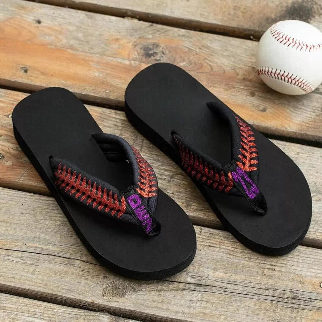 Personalized Baseball Flip Flops